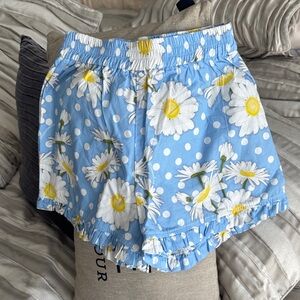 MonnaLisa Blue Daisy Print Girls' Shorts